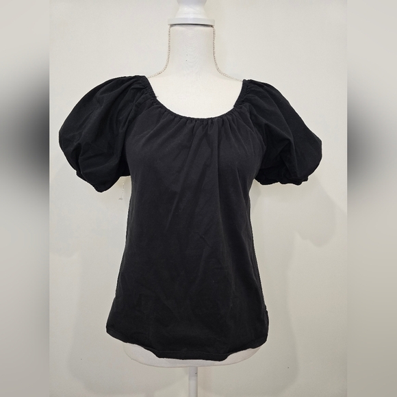 a new day Black Puff Sleeve Blouse - Picture 3 of 7